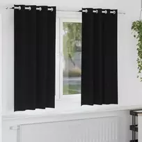Užuolaidos su žiedais, blokuojančios šviesą 2 pcs Juoda