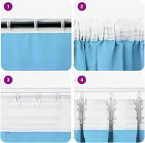 Užuolaidos su žiedais, blokuojančios šviesą 2 pcs