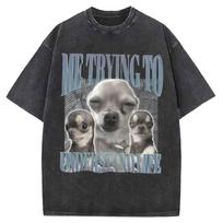 Ibuprofen Funny Vintage Chihuahua Meme Graphic TShirt Retro s Bootleg Oversized Washed Aesthetic Pop Cotton Casual Teenagers S
