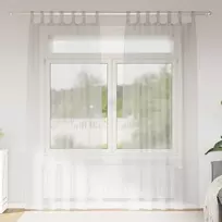 Voile Užuolaida 2 pcs Kreminė 260 x 140 cm Poliesteris