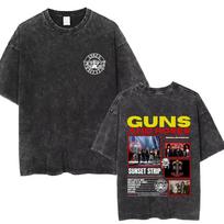 Wasehd Vintage Guns N Roses Bullet Rock Band Music Black T Shirts Men Women Casual Oversized Short Sleeve Male Fashion Tshirt S