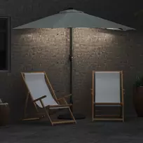 Sodo skėtis Smėlio 294 x 150 x 223 cm Poliesteris ir plienas
