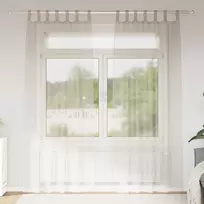 Voile Užuolaida 2 pcs Smėlio 260 x 140 cm Poliesteris
