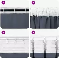 Užuolaidos su žiedais, blokuojančios šviesą 2 pcs Antracitas