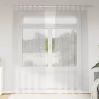 Voile Užuolaida 2 pcs Šviesiai pilka 225 x 140 cm Poliesteris