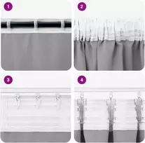 Užuolaidos su žiedais, blokuojančios šviesą 2 pcs