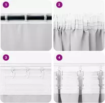Užuolaidos su žiedais, blokuojančios šviesą 2 pcs