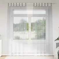 Voile Užuolaida 2 pcs Tamsiai pilka 225 x 140 cm Poliesteris