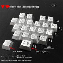 Ice Palace Heart & Butterfly Engraved Magnetic Keycap with Little Bee Design
