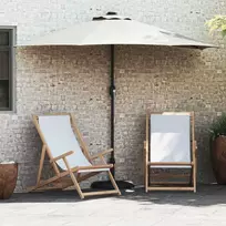 Sodo skėtis Smėlio 294 x 150 x 224 cm Poliesteris ir plienas