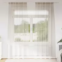 Voile Užuolaida 2 pcs Smėlio 260 x 140 cm Poliesteris
