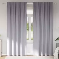 Užuolaidos su žiedais, blokuojančios šviesą 2 pcs Metalo pilka