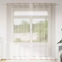 Voile Užuolaida 2 pcs Smėlio 260 x 140 cm Poliesteris