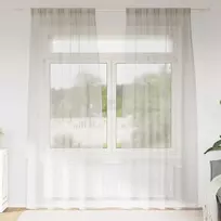 Voile Užuolaida 2 pcs Kreminė 260 x 140 cm Poliesteris