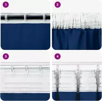 Užuolaidos su žiedais, blokuojančios šviesą 2 pcs