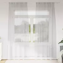 Voile Užuolaida 2 pcs Šviesiai pilka 260 x 140 cm Poliesteris