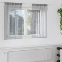 Voile Užuolaida 2 pcs Tamsiai pilka 140 x 140 cm Poliesteris