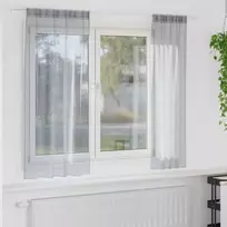 Voile Užuolaida 2 pcs Tamsiai pilka 175 x 140 cm Poliesteris