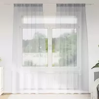 Voile Užuolaida 2 pcs Tamsiai pilka 225 x 140 cm Poliesteris