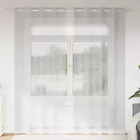 Voile Užuolaida 2 pcs Šviesiai pilka 260 x 140 cm Poliesteris