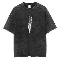 Anime Berserk Logo Graphic Printed T Shirt Men Women Vintage Manga Tshirts Washed Cotton Tshirt Harajuku Male Oversized Tee S