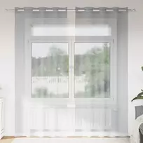 Voile Užuolaida 2 pcs Tamsiai pilka 260 x 140 cm Poliesteris