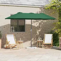 Sodo skėtis Žalia 370 x 197 x 239 cm Poliesteris ir aliuminis