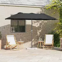 Sodo skėtis Juoda 370 x 197 x 239 cm Poliesteris ir aliuminis