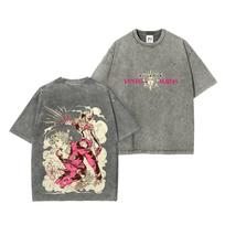 JoJo's Bizarre Adventure Anime Printed T Shirt Gothic Y2k Washed T-shirt Summer Oversized Cotton Tees Tops Men Unisex Clothing S