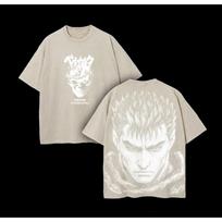 Guts Printed Tee Anime Berserk Clothing Men Women Retro Washed Tshirts Short Sleeve Tshirt Harajuku Male Casual Cotton T Shirt S