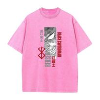 Anime Berserk Guts Cool Manga Graphic Tee Men Vintage Casual Tshirts Washed Cotton T Shirt Harajuku Male Street Tshirt S