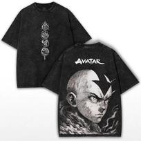Avatar The Last Airbender Anime Aang Graphic T Shirt Casual Washed Tshirt Men Women Clothes Oversized Cotton Short Sleeve Tee S