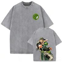 Anime Jojos Bizarre Adventure Steel Ball Run Vintage Washed T Shirts Men Women Manga Casual Tshirts Male Oversized Streetwear S