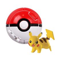 Pikachu su „Pokeball“ sulankstomas žaislas Nešiojamas Pikachu pliušinis interaktyvus smagus žaislas vaikams