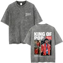 Dainininkas Michael Jackson Albumo Viršelis Išplėštas Vintažinis Prekinis Ženklas T-shirt Vyrams Retro Gotikinis Roko T-shirt'ai Vyriški Per dideli Trumpomis Rankovėmis Viršutiniai Drabužiai S gray