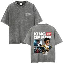 Skalbtas Vintažinis Michael Jackson Muzikinio Albumo Viršelio Spaudinys T-shirt Vyrams Moterims Retro Gotikiniai Roko Marškinėliai Vyriški Oversized Trumpomis Rankovėmis S