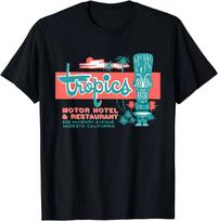 Tropics Motor Hotel / Hawaiian Style / Tiki Bar / 50s Style T-Shirt Men Clothing Graphic T Shirts Ropa Hombre S įvairiaspalvis