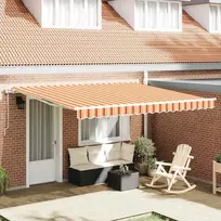 Elektrinė ištraukiama pavėsinė Geltona ir Oranžinė 400 × 300 cm