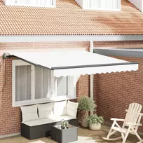 Ištraukiama markizė Balta 300 x 250 cm Audinys ir aliuminis