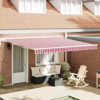 Elektrinė ištraukiama pavėsinė Raudona ir balta 400 × 300 cm