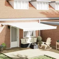 Ištraukiama markizė Balta 400 × 300 cm Audinys ir aliuminis
