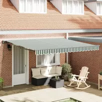 Elektrinė pavėsinė 4 x 3 m Žalių ir baltų dryžių