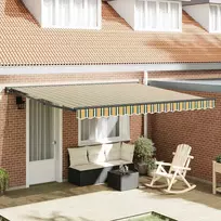 Ištraukiama markizė Žalia ir geltona 400x300 cm audinys 3330717
