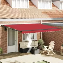 Markizės rėmas Raudona 400 × 300 cm Poliesteris su PU danga