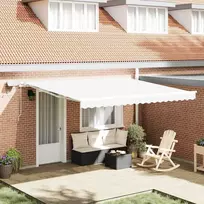 Ištraukiama markizė Balta 400 × 300 cm Audinys ir plienas