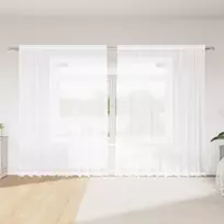 Nėrinių Užuolaida Gėlių Balta 200 x 300 cm Poliesteris