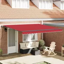 Ištraukiama markizė Raudona 400 × 350 cm Audinys ir aliuminis