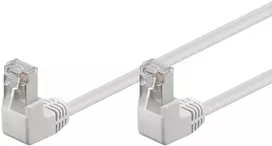 Goobay LAN patchcord kabelis CAT 5E F/UTP 2x90 Baltas 0,5 m