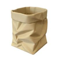 Cute Paper Bag Style Pen Holder 3D Printed Pencil Cup Desk Stationery Makeup Brushes Organizer for Workspace Office School Supplies A chaki