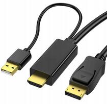 Przewód Kabel Konwerter Z Hdmi Na Displayport Dp 4K 60Hz 1,8M Reagle